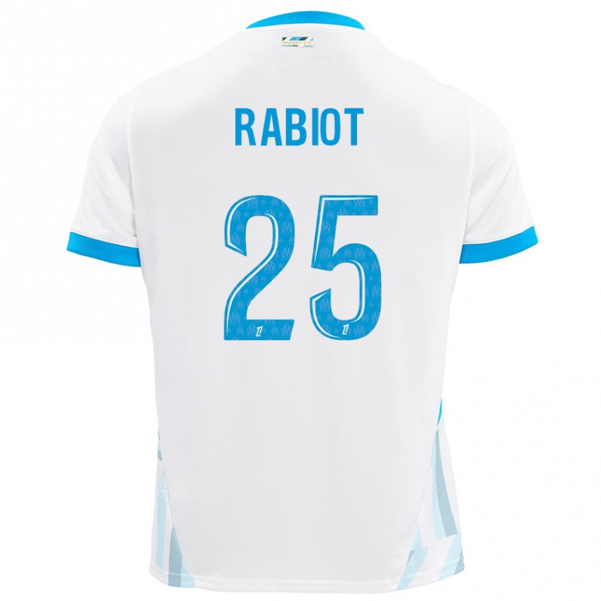 Vyrai Adrien Rabiot #25 Baltas Dangus Mėlynas Namų Marškinėliai 2024/25 T-Shirt