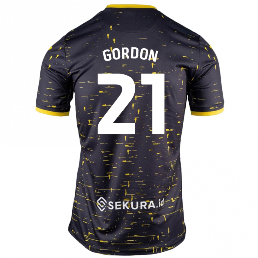 Vyrai Kaide Gordon #21 Juoda Geltona Išvykos Marškinėliai 2024/25 T-Shirt