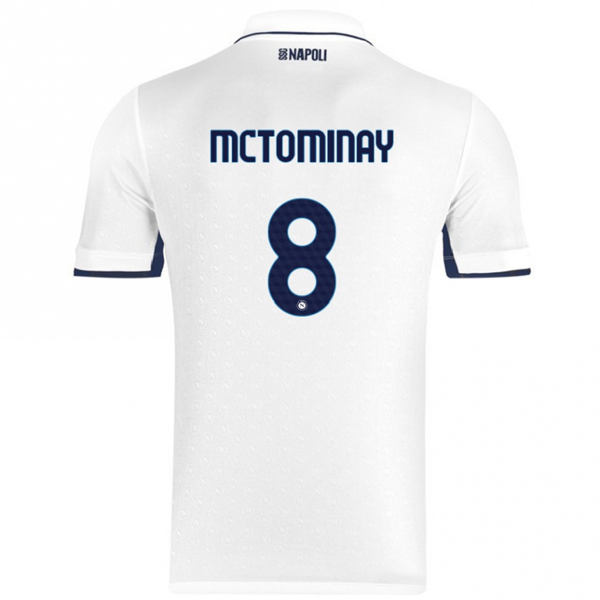 Vyrai Scott Mctominay #8 Balta Karališka Mėlyna Išvykos Marškinėliai 2024/25 T-Shirt