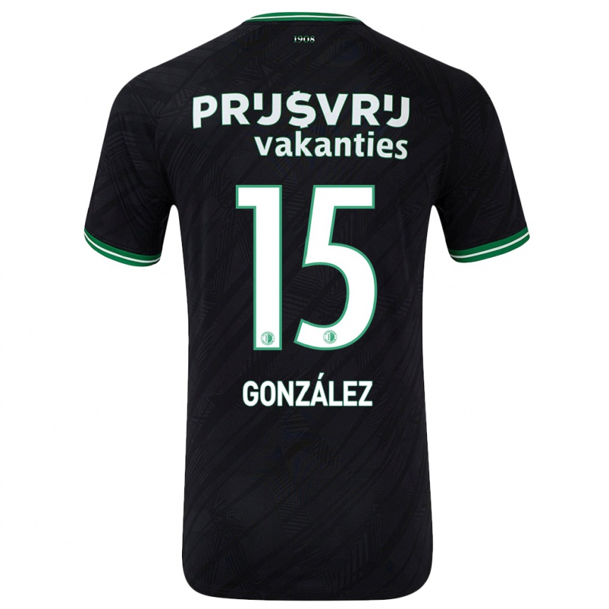 Vyrai Facundo González #15 Juoda Žalia Išvykos Marškinėliai 2024/25 T-Shirt