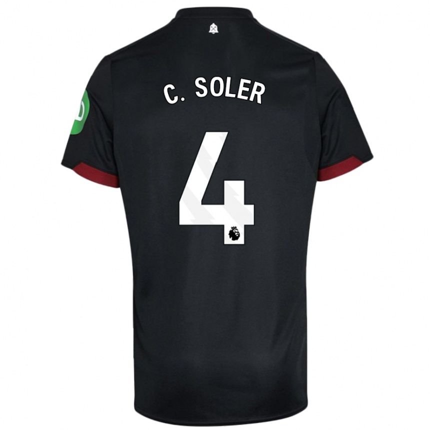 Vyrai Carlos Soler #4 Juoda Balta Išvykos Marškinėliai 2024/25 T-Shirt