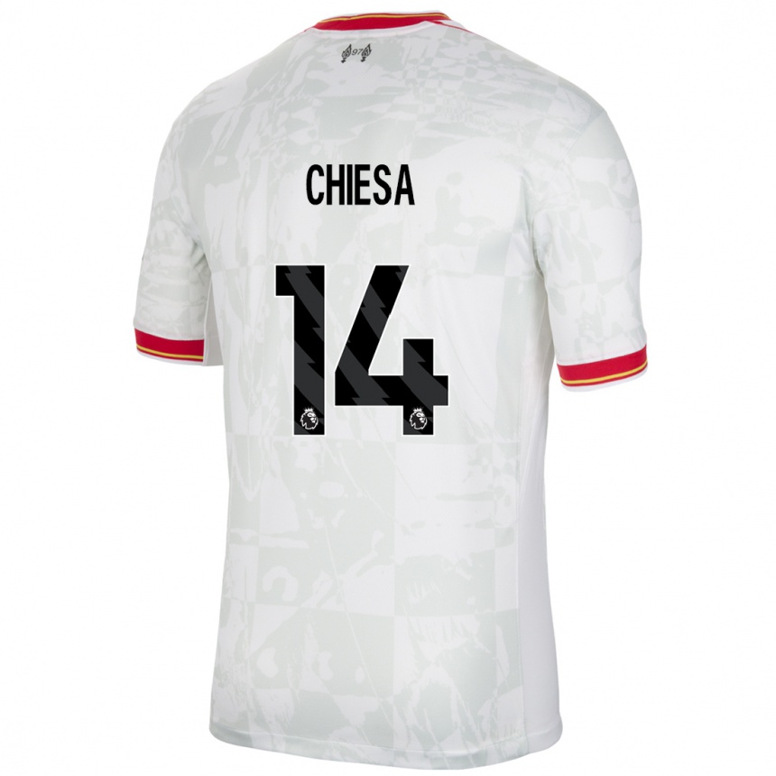 Vyrai Federico Chiesa #14 Balta Raudona Juoda Trečias Marškinėliai 2024/25 T-Shirt