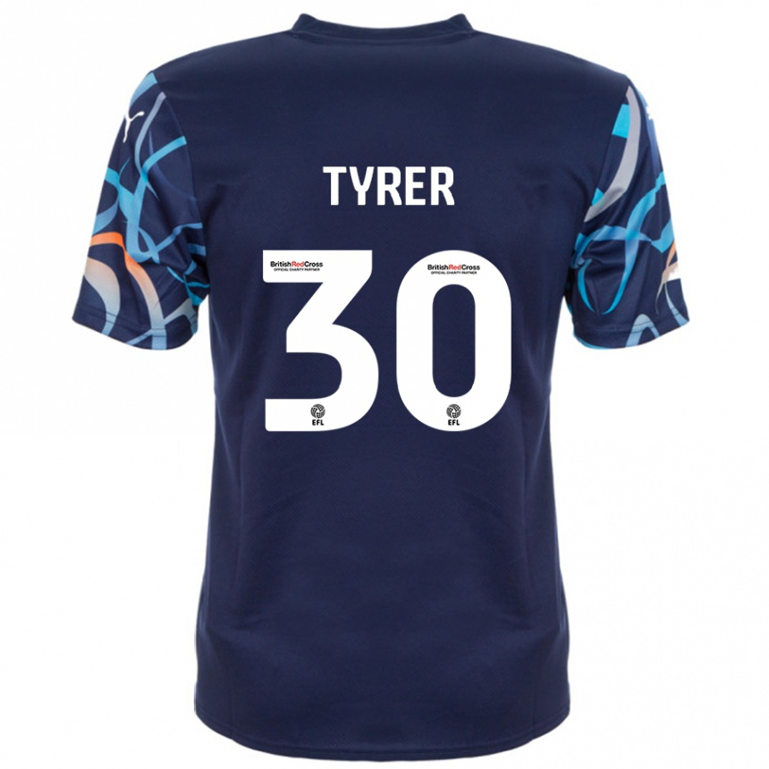 Vyrai Harry Tyrer #30 Tamsiai Mėlyna Išvykos Marškinėliai 2024/25 T-Shirt