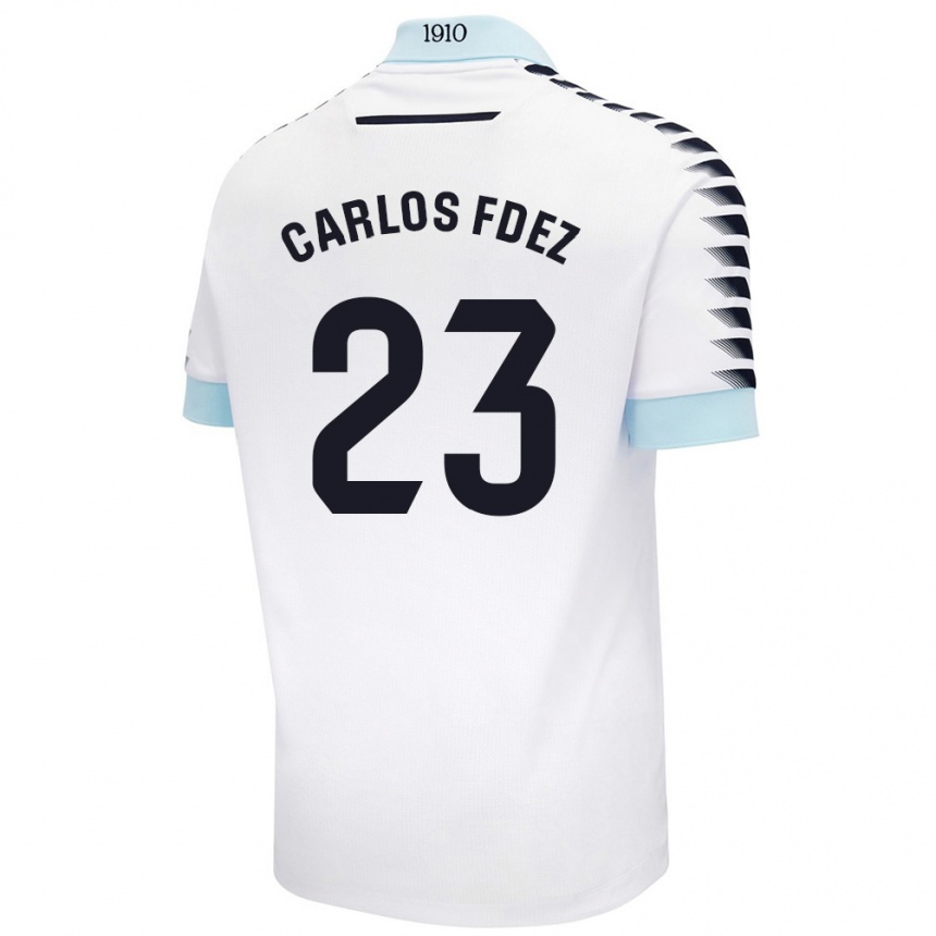 Vyrai Carlos Fernández #23 Balta Mėlyna Išvykos Marškinėliai 2024/25 T-Shirt