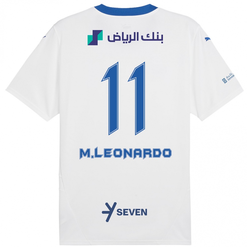 Vyrai Marcos Leonardo #11 Balta Mėlyna Išvykos Marškinėliai 2024/25 T-Shirt