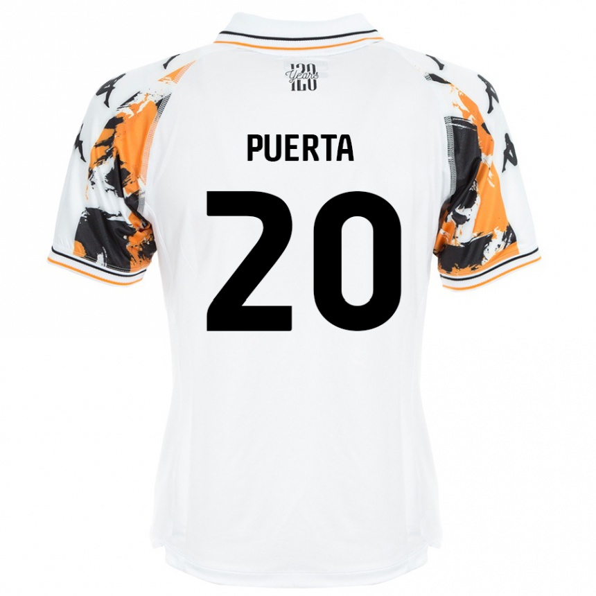 Vyrai Gustavo Puerta #20 Baltas Išvykos Marškinėliai 2024/25 T-Shirt