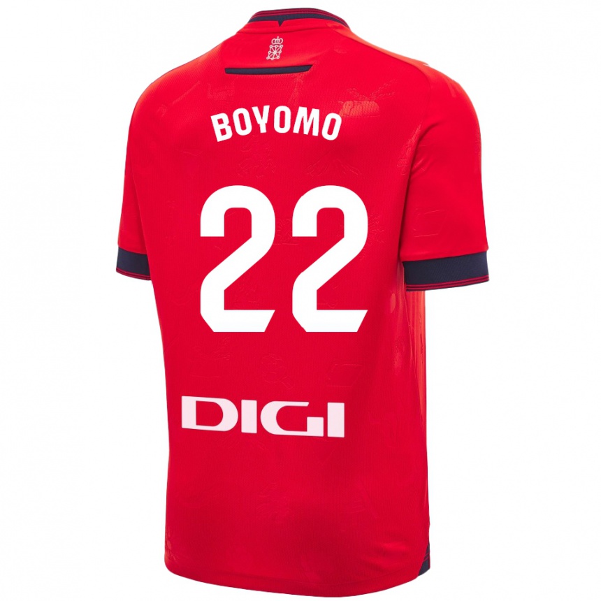 Vyrai Enzo Boyomo #22 Raudona Balta Namų Marškinėliai 2024/25 T-Shirt