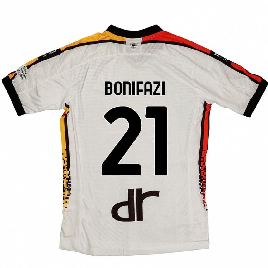 Vyrai Kevin Bonifazi #21 Balta Juoda Išvykos Marškinėliai 2024/25 T-Shirt