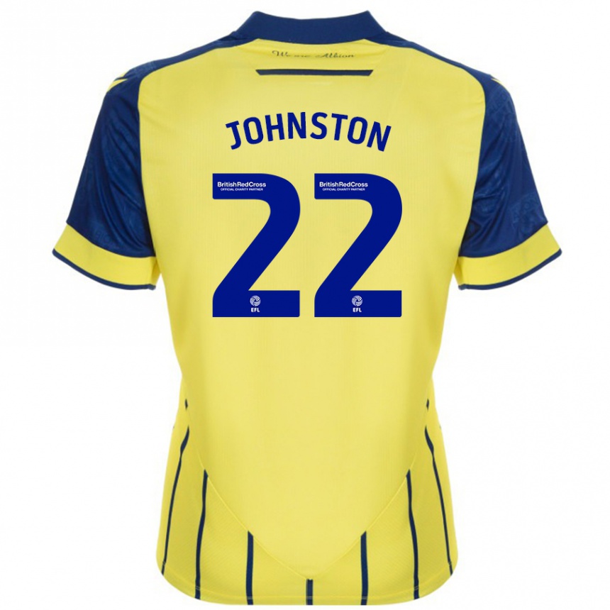 Vyrai Mikey Johnston #22 Geltona Mėlyna Išvykos Marškinėliai 2024/25 T-Shirt