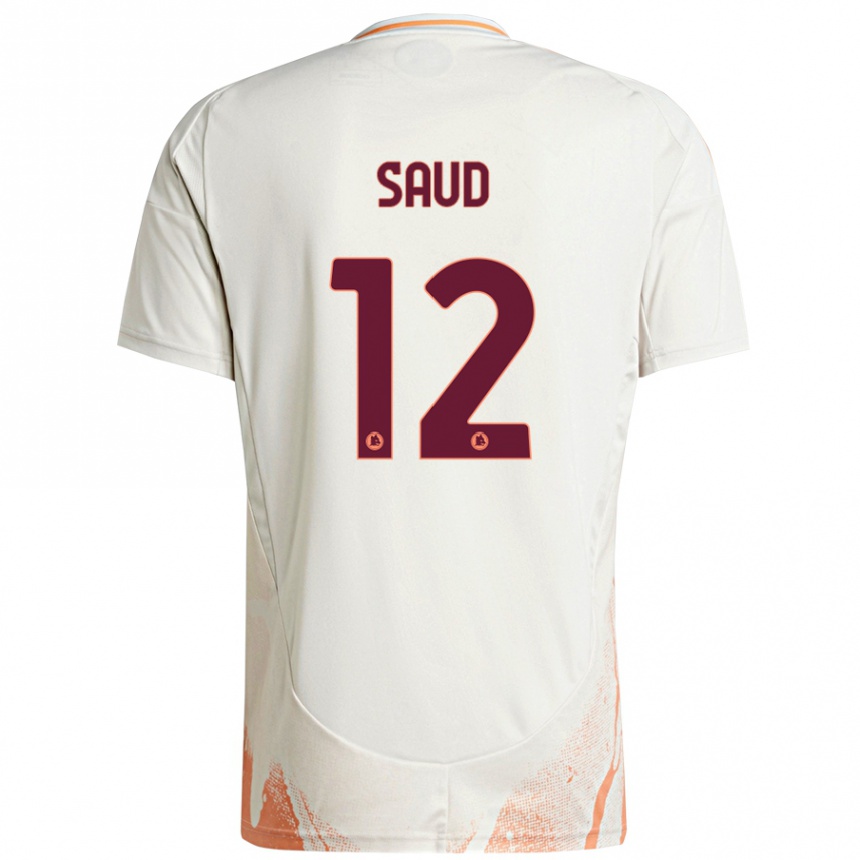 Vyrai Saud Abdulhamid #12 Kreminė Balta Oranžinė Išvykos Marškinėliai 2024/25 T-Shirt