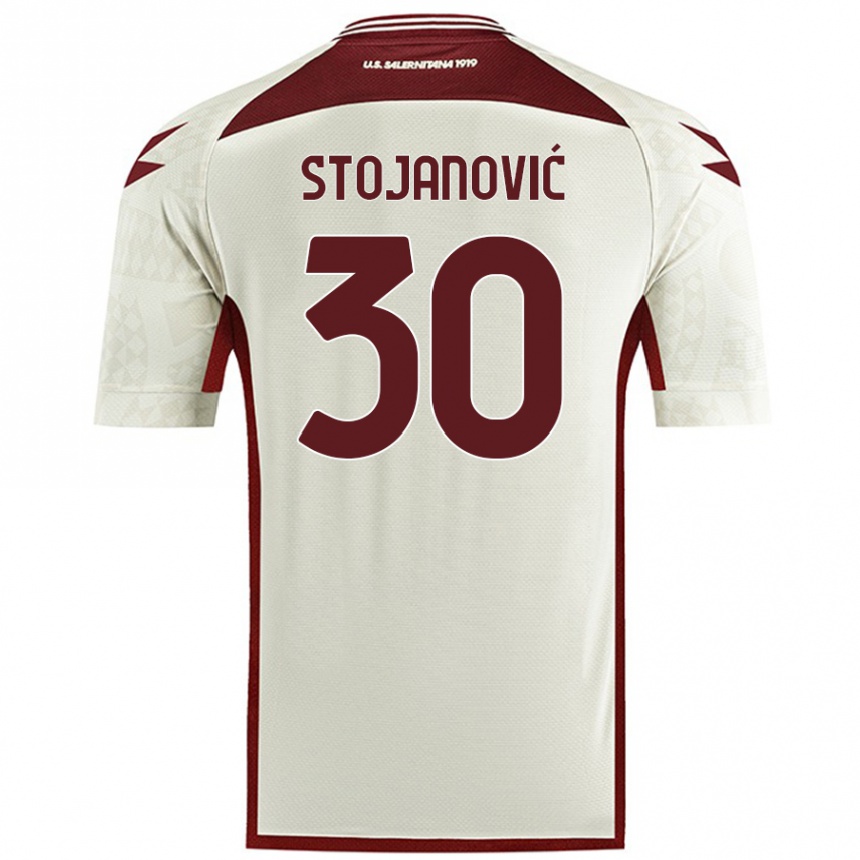 Vyrai Petar Stojanović #30 Kreminė Spalva Išvykos Marškinėliai 2024/25 T-Shirt