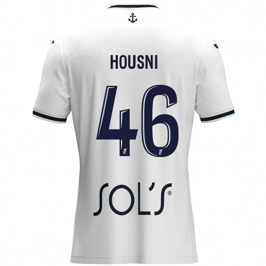 Moteriškas Ilyes Housni #46 Balta Tamsiai Mėlyna Išvykos Marškinėliai 2024/25 T-Shirt