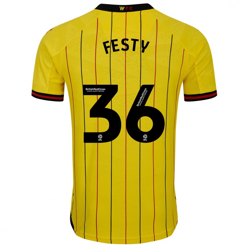 Moteriškas Festy Ebosele #36 Geltona Juoda Namų Marškinėliai 2024/25 T-Shirt